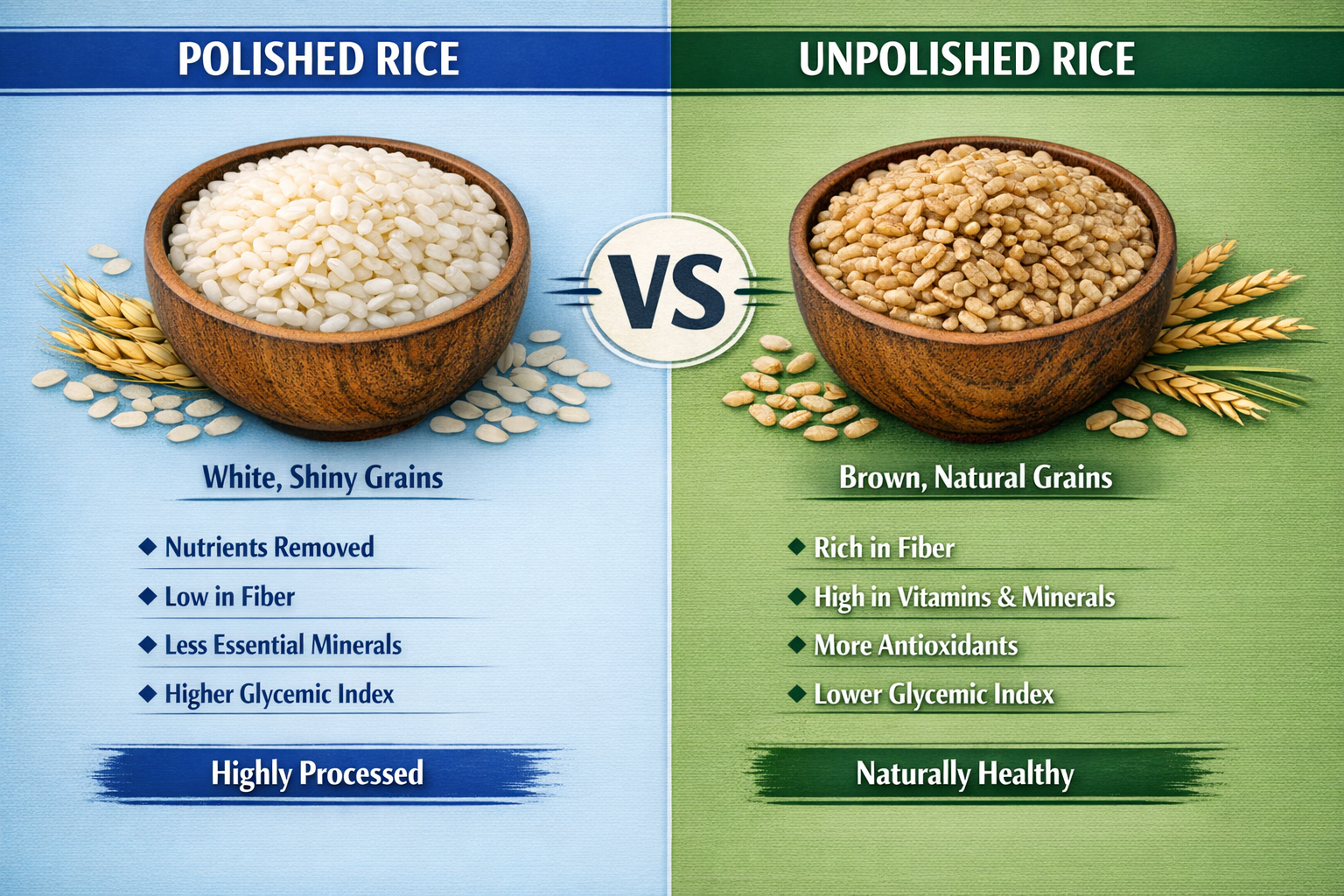 Polished vs Unpolished Rice